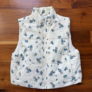 Love, Fire Cropped Floral Puffer Vest Size Small